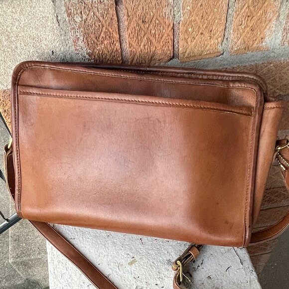 COACH Vintage 80s Swagger Putty Butterscotch Tan Shoulder Crossbody Bag Unisex - Picture 1 of 10